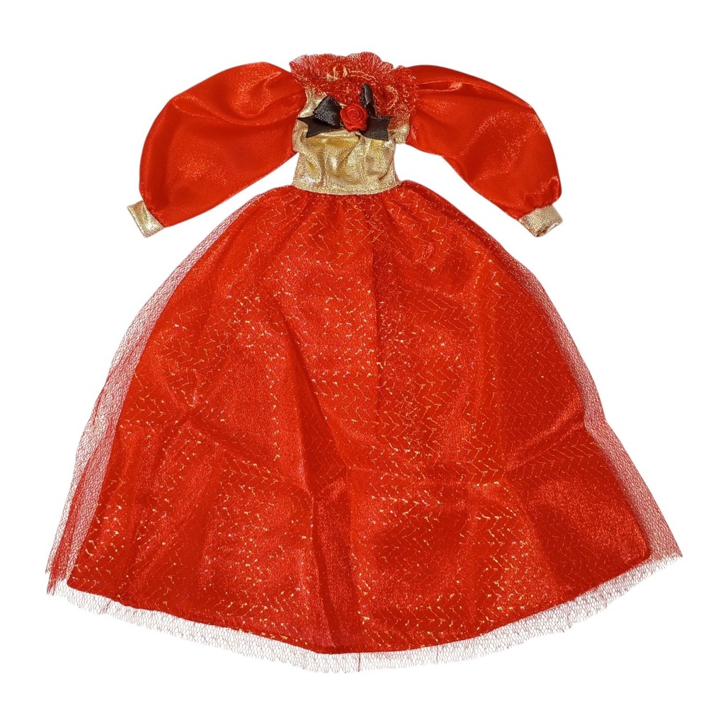 Barbie #68607 Starlight Splendor Red Gold Dress Ball Gown Long 1996 Mattel